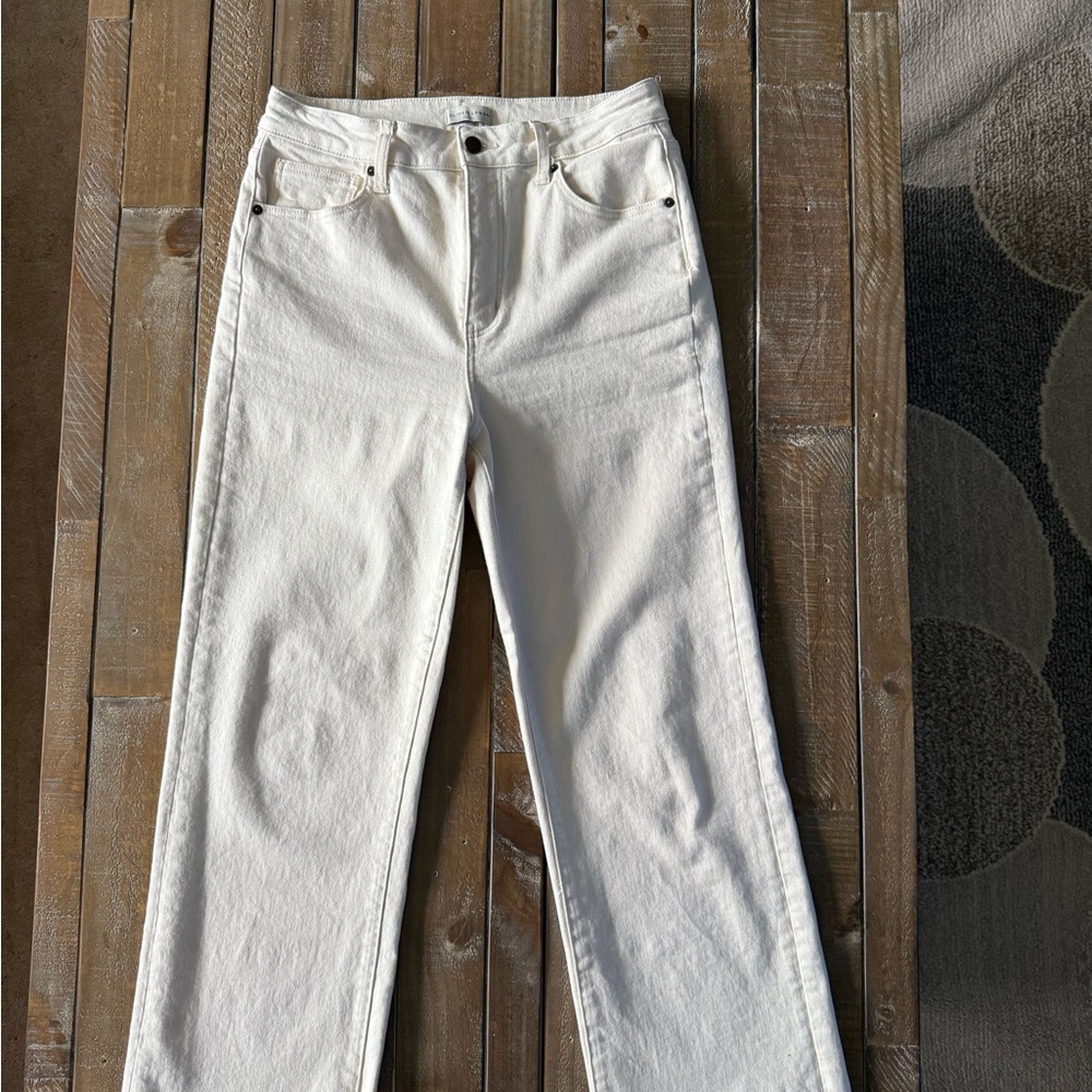 Oliver Logan Ecru Wide Leg Cropped Pants - Picture 2 of 11